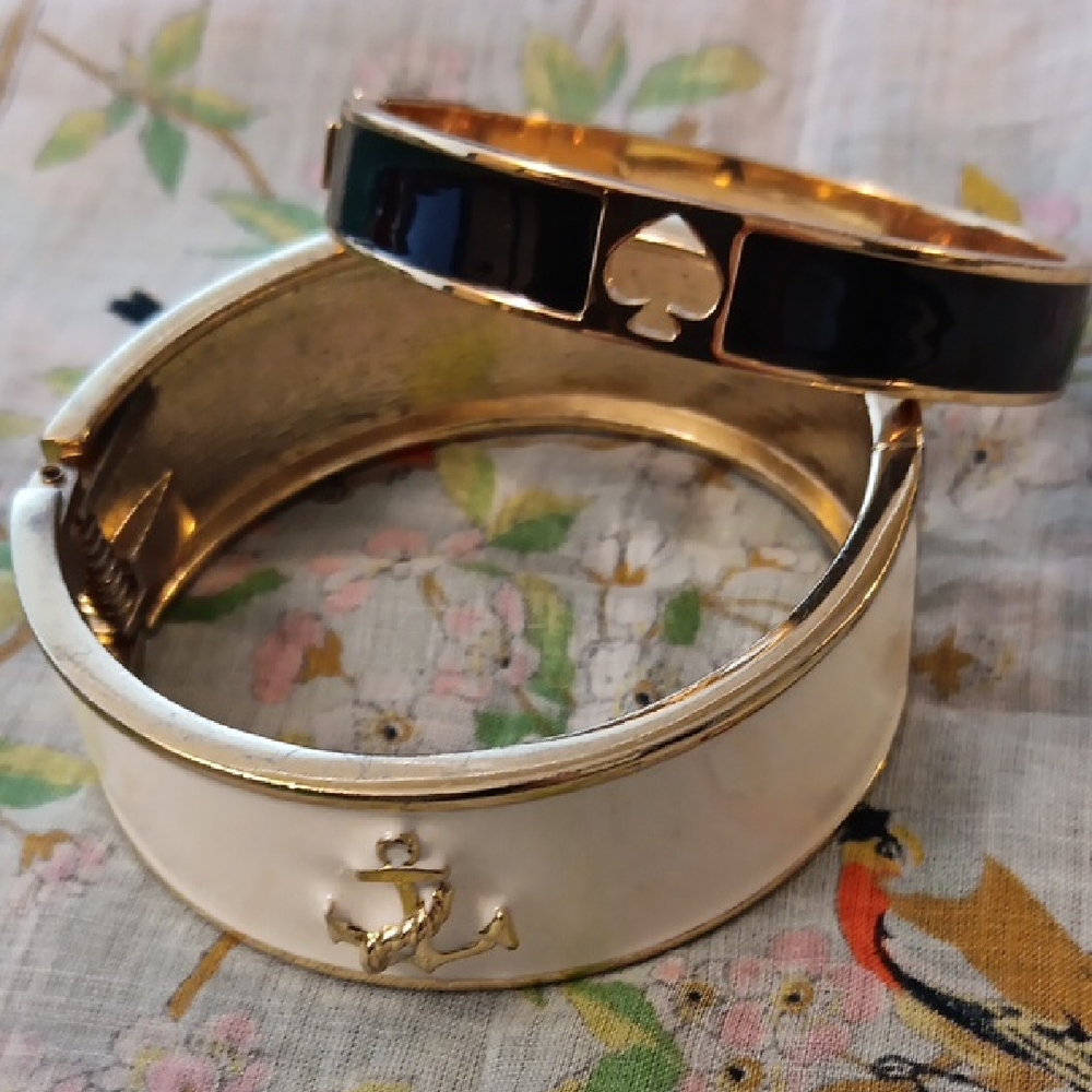 Kate Spade Gold and Black Bangle Bracelet & Bonus Nautical Bangle